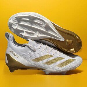 Adidas Adizero Electric+ Football Cleats White & Gold - Men's Size 9.5 - IE3287